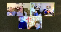 Zoom Christmas; Kurt, Katherine McCandless (Tilton NH); David, Ruth, Dan Dorrough (Canandaigua NY); Ben Dorrough; Sarah Derry (Burien WA)
