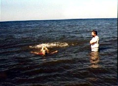 Ruth Bennett McDougal Dorrough; Dan Dorrough; swimming in the ocean