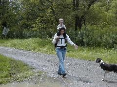 Jacob Wheeler; Katherine (Kat) McDougal Wheeler McCandless; dog; Bristol Hills Branch of the FLT near the jump off