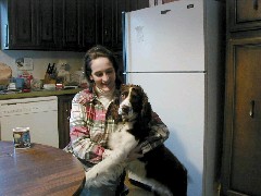 Katherine (Kat) McDougal Wheeler McCandless; Mac dog; kitchen Canandaigua NY