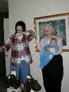 Katherine (Kat) McDougal Wheeler McCandless; Ruth Bennett McDougal Dorrough; Jacob Wheeler; Mac Wyatt dog