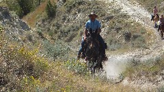 horse riders; Maah Daah Hey Trail; Medora, ND