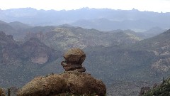 balancing rock; Sonoran Desert - Peralta Cave Loop Trail, AZ