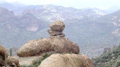 balancing rock; Sonoran Desert - Peralta Cave Loop Trail, AZ