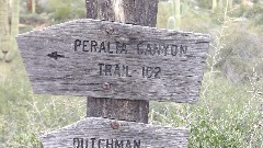 Arizona; Sonoran Desert - Peralta Cave Loop Trail
sign Peralta Canyon Trail 102
dutchman