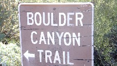 sign Bolder Canyon Trail