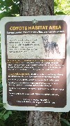 sign Coyote Habitat Area
Eastern coyotes inhabit this area, They are normally passive