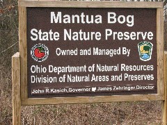 sign Mantua Bog State NAture Preserve, OH