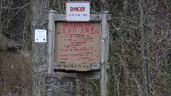 sign WARNING - CLIFF AREA