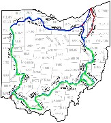 Overview Map of Buckeye trail hiking; BT