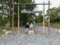 Judy Geisler; Ruth Bennett McDougal Dorrough; 
sign Greenbrier River Trail
WV