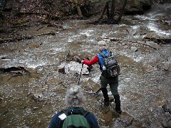 Ruth Bennett McDougal Dorrough; Lyn Jacobs; Hiking Day Trips Hi-Tor crossing stream