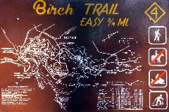 Hiking; Day Trips; Letchworth Park;
sign Birch Trail