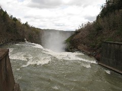 Waterfall in Letchworth Park north of Portageville; near railroad bridge