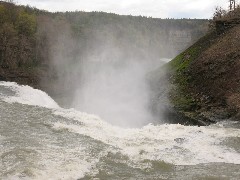 Waterfall in Letchworth Park north of Portageville; near railroad bridge