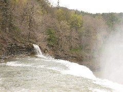 Waterfall in Letchworth Park north of Portageville; near railroad bridge