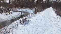 Ontario Pathways; snow; frozen river