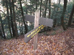 Worlds End Trail; Loyalsock Trail; sign; Worlds End State Park; Pennsylvania