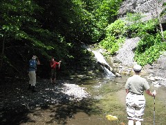 Jean Bub; Lyn Jacobs; Ruth Bennett McDougal Dorrough; waterfalls; Seneca Point