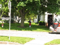 bag pipe player; fireman s funeral