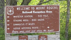 sign Welcome to Mount Rogers National Recreation Area