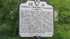 sign Virginia Creeper RailRoad