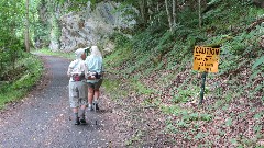 Ruth Bennett McDougal Dorrough; Judy Geisler; Virginia Creeper Trail, VA
sign watch for falling rocks