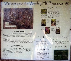 Wesley Hill Preserve; sign