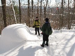 Lyn Jacobs; Ruth Bennett McDougal Dorrough; near Finger Lakes Trail Tract sign