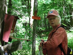 Lyn Jacobs; CT-03 Conservation Trail Hiking; at the connection between the Main Trail and the Conservation Trail