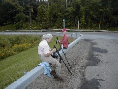 Ruth Bennett McDougal Dorrough; Lyn Jacobs; CT05; FLT; Conservation trail; lunch break at Rt-39 near Cattaraugus creek