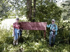 Ruth Bennett McDougal Dorrough; Lyn Jacobs; Hiking NCT FLT M25 Bowman Lake Bainbridge Oquaga Creek park sign