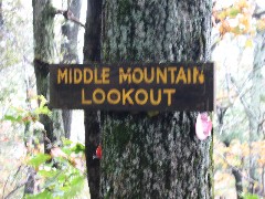 Middle Mountain Lookout sign; Hiking; NCT; FLT; M-30