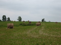 Hiking; Great Eastern Trail; Crystal Hills Trail; Hay rolls