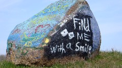 painted rock; IAT; CR I Iola, WI