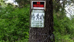 sign Warning! Please do not feed the sasquatch