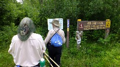 Judy Geisler; Ruth Bennett McDougal Dorrough; 
sign IAT; Averill Creek Wilderness Segment, WI