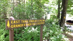 sign Est Trail ends in 1 6 miles; Grandfather Falls Segment