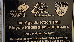 sign Ice Age Junction Trail Bicycle Pedestrian Underpass