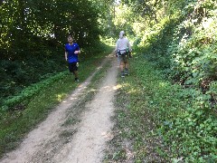 Judy Geisler; foot race; runner; IAT; Badger State Trail, WI