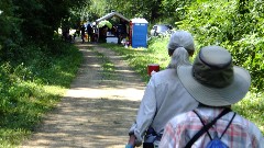 race finish; Judy Geisler; Ruth Bennett McDougal Dorrough;