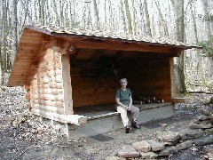 Ruth Bennett McDougal Dorrough; Hiking FLT M01 Allegany State Park lean-to