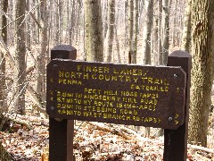 Hiking; NCT; FLT; M-05; Allegany County Hike Series; sign