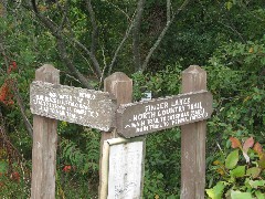 sign 
Penn
High Water Trail
2 4 miles to Sixtown Cr, Campsite
3 1 MIles to main trail
Finger Lakes
North Country Trail
Main Trail to Catskills (East)
Main Trail to Pennsylvania (west)