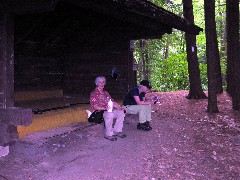 Ruth Bennett McDougal Dorrough; Lyn Jacobs; Hike Series Hiking NCT FLT Shelter near Wally Wood monument