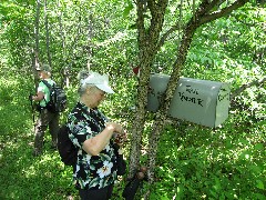 Lyn Jacobs; Ruth Bennett McDougal Dorrough; trail register; Steuben County Hike Series M-11 FLT NCT Hiking