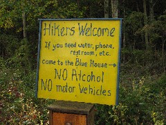 FLT Fall Campout hiking nct m-12
sign Hikers Welcome ;