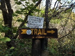 Confusing trail signs on FLT trail; FLT/NCT trail signs; Templar Rd, NY