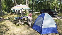 Ruth Bennett McDougal Dorrough; tent; Dodge Van; Paradise Cove Campground; Sylvan Beach NY