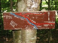 sign Virgil 4 miles; Gridley Creek; Greek Peak; Tone Rd; NY Rt 392; Carson Rd; Messengerville; Smetana Glen